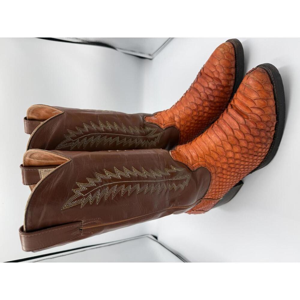 Riverin Genuine Python Snake Skin Cowboy Boots Men’s 9.5 Western